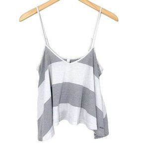 RVCA Asymmetric Hem Striped Crop Tank Size Small